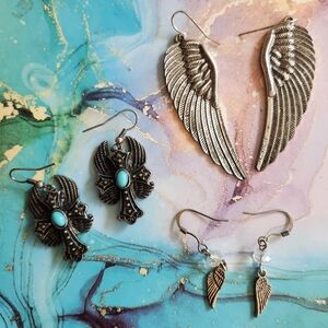 Trio Of Winged Earrings